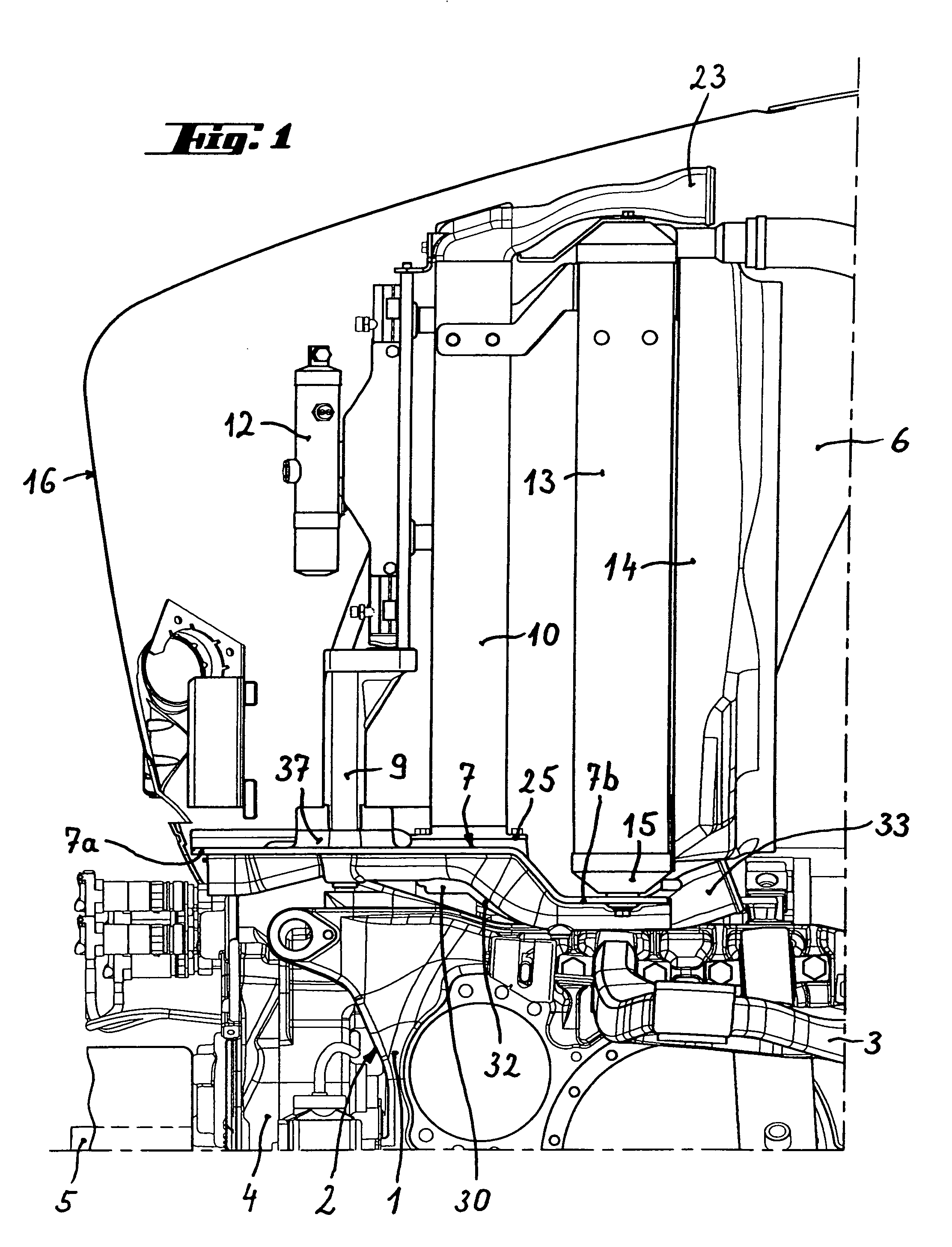 Radiator module for commercial motor vehicles