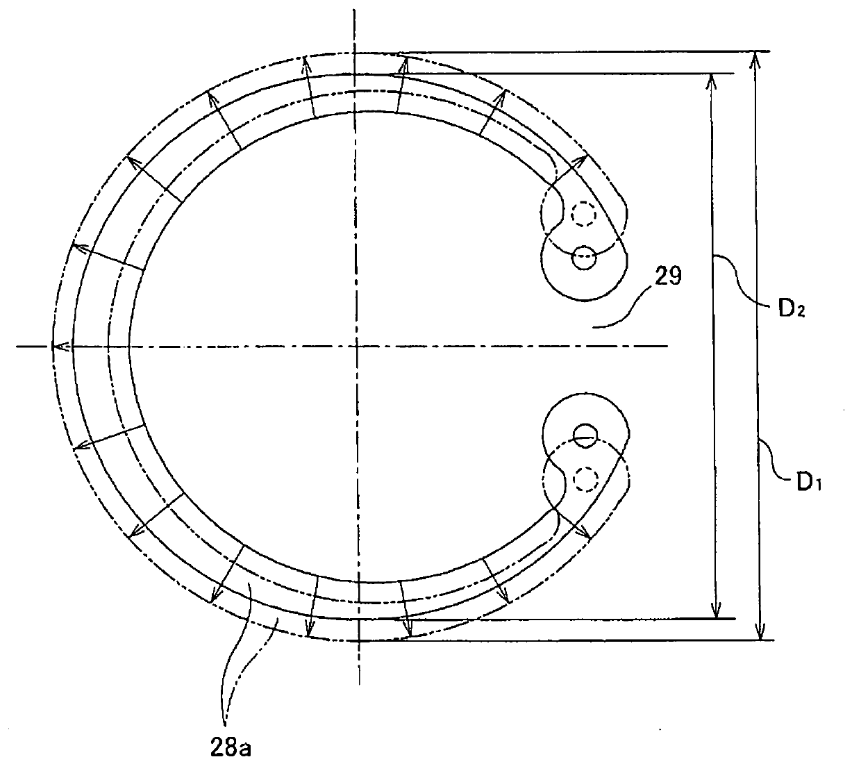 Bearing affixation structure and steering gear unit using bearing affixation structure