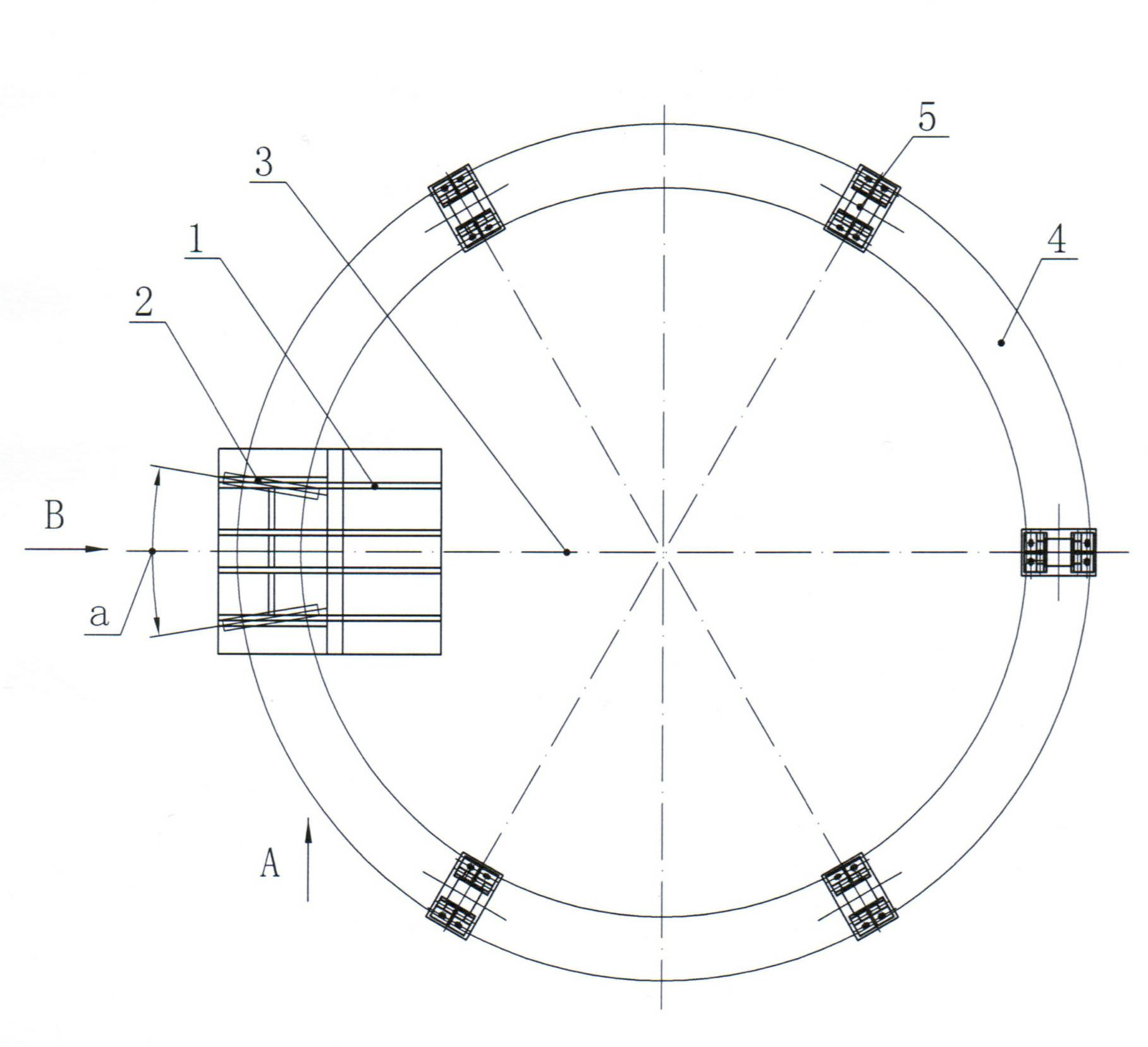 Splicing flange leveling device of wind driven generator tower cylinder