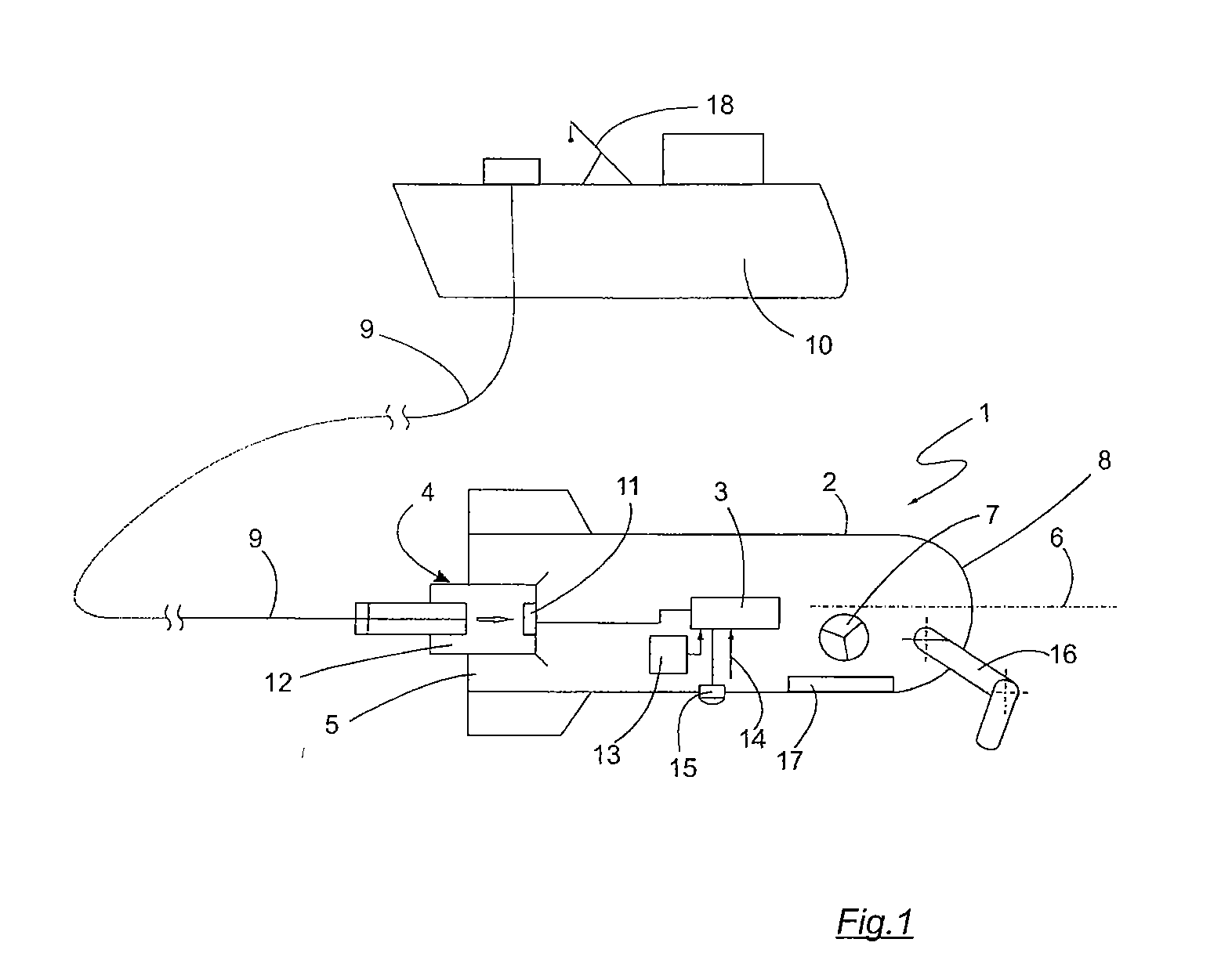 Unmanned underwater vehicle and method for operating an unmanned underwater vehicle