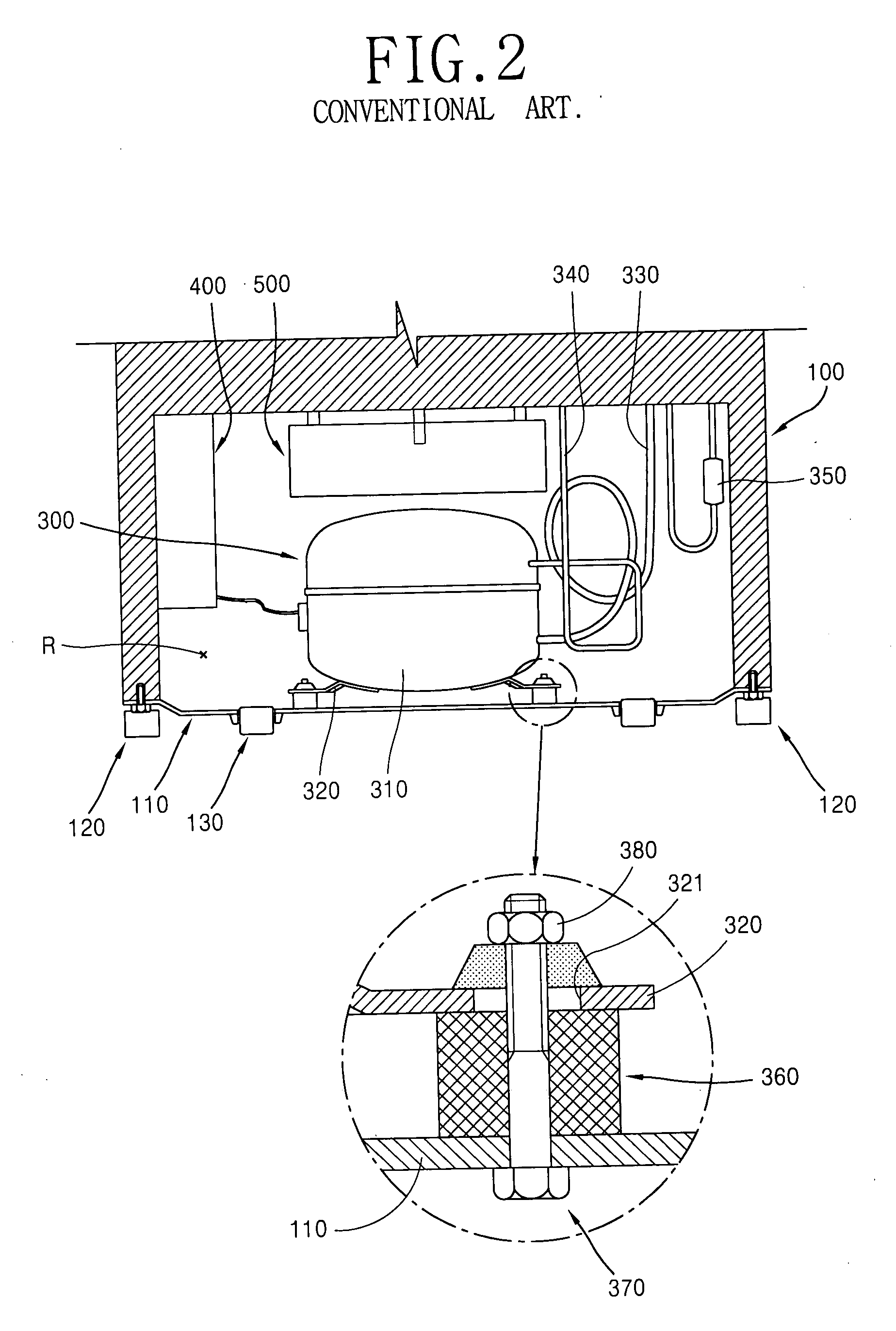 Vibration isolation apparatus for wine refrigerator