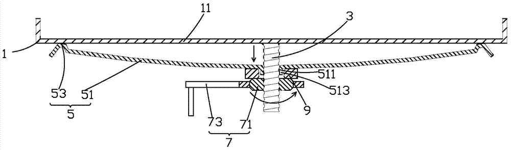 Curvature adjustment structure for curved-surface liquid crystal displayer