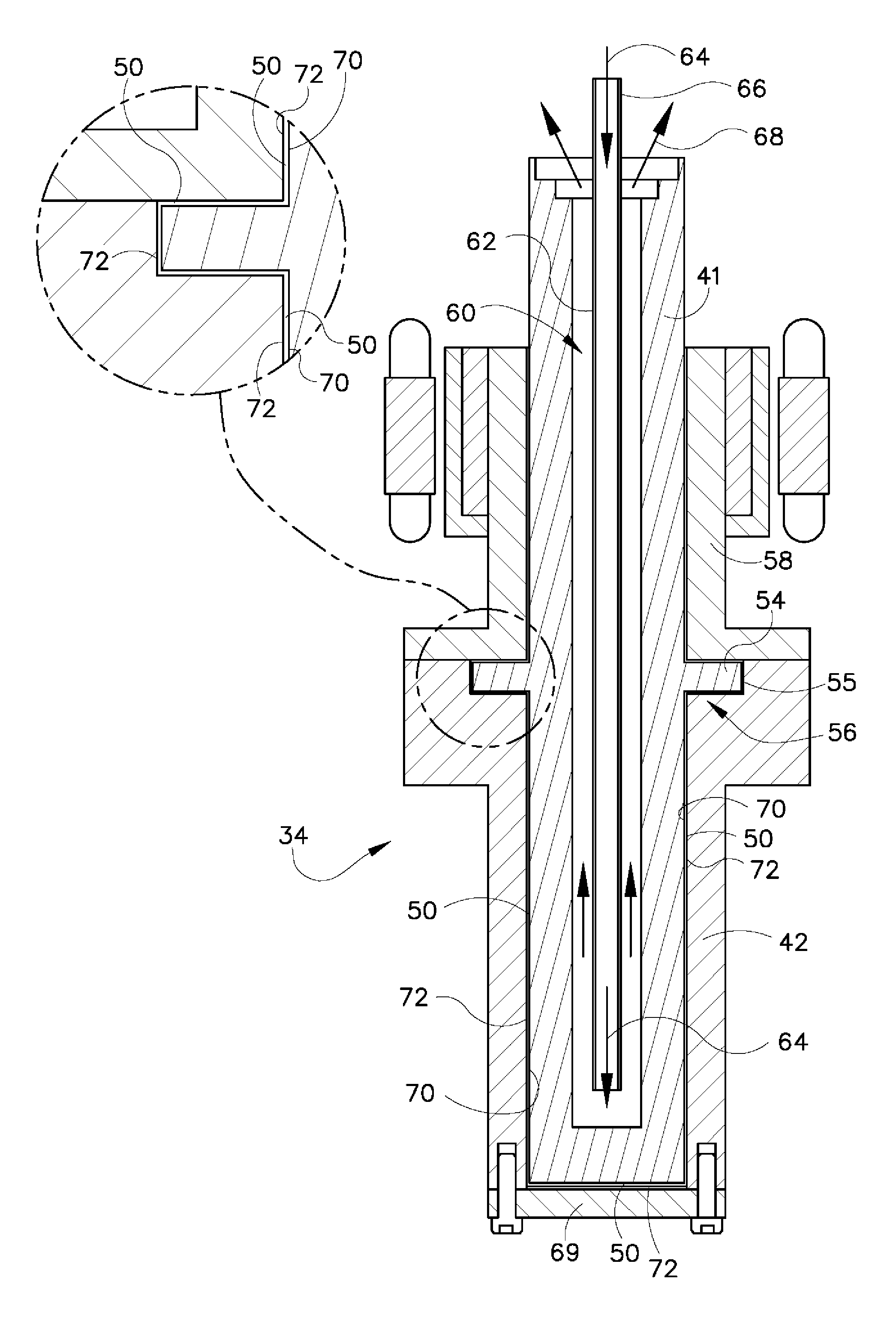 Interface for liquid metal bearing and method of making same