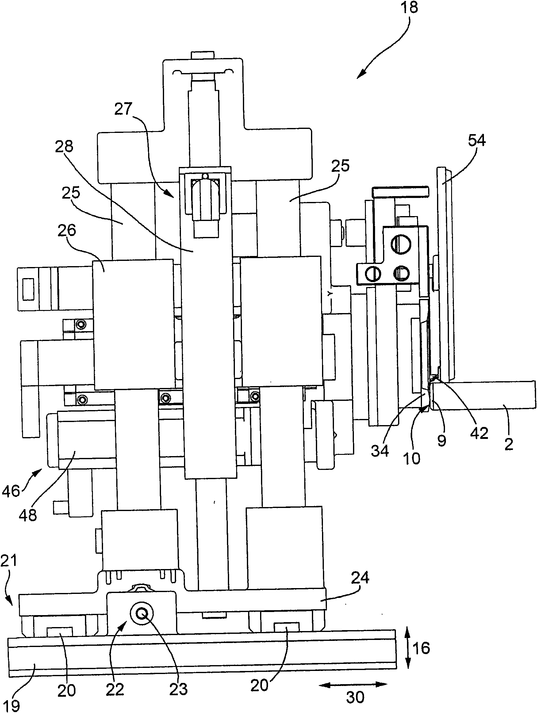 Working unit for processing of wooden boards and the like