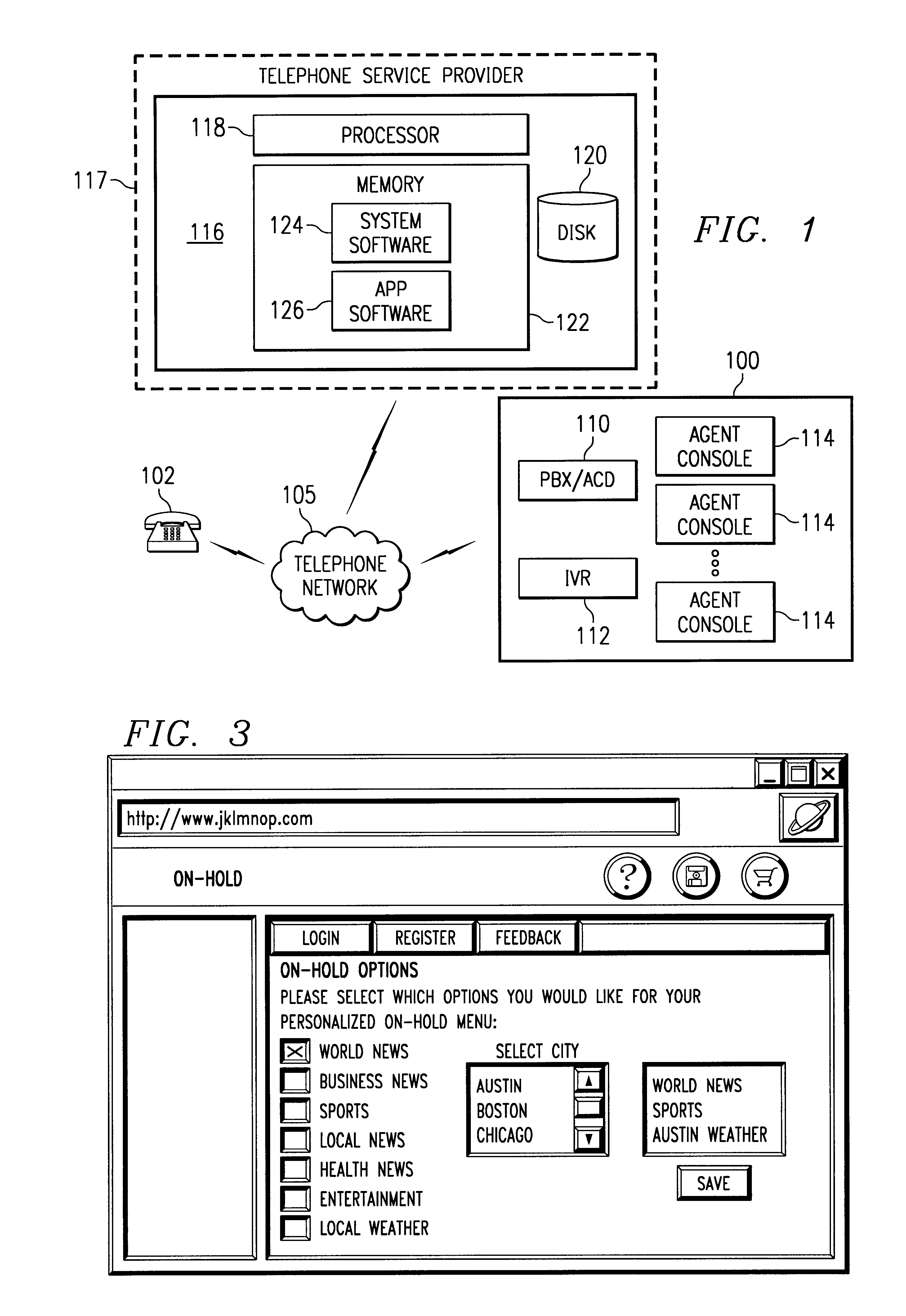 Local on-hold information service with user-controlled personalized menu