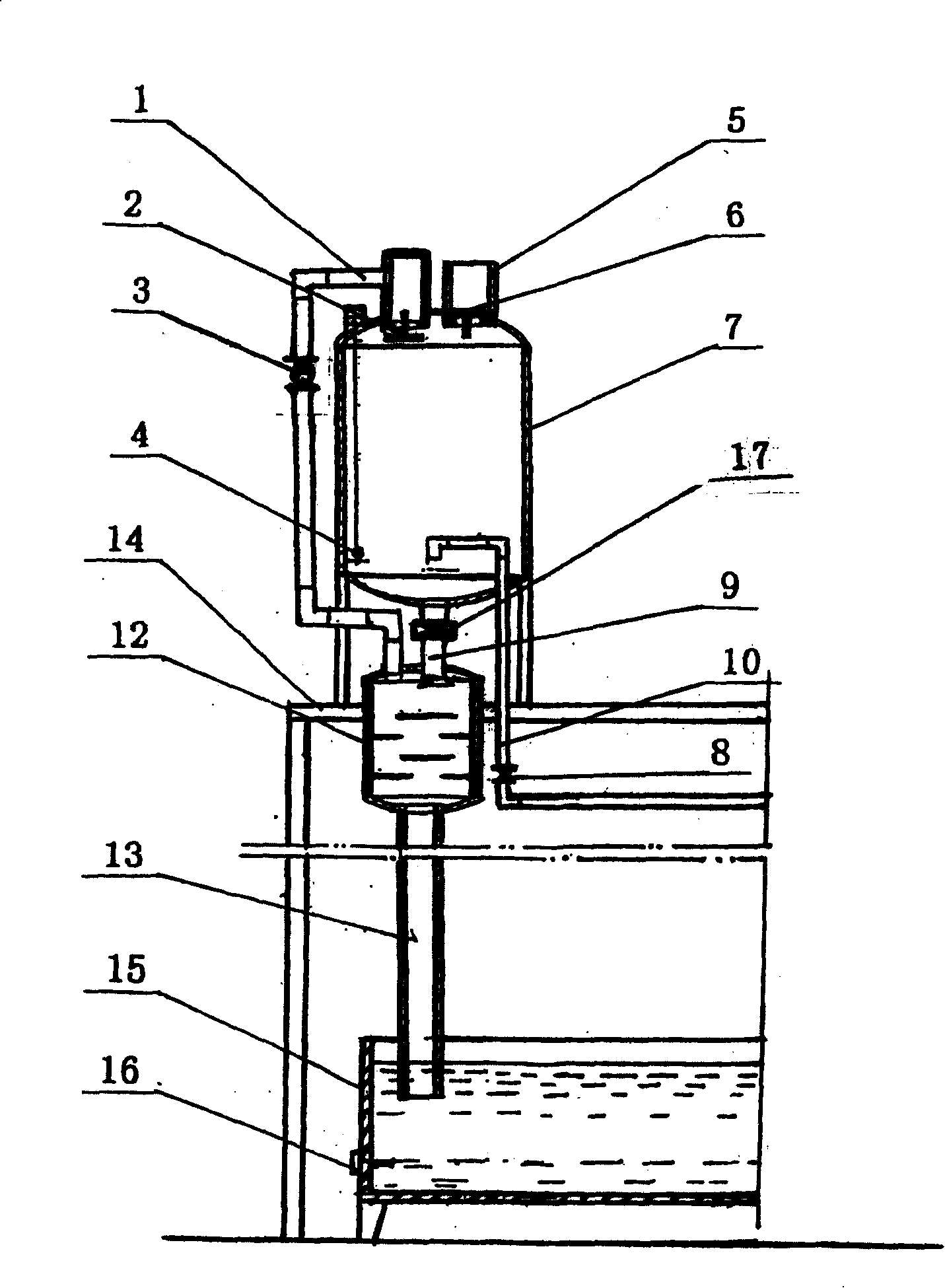 Water plunger type vacuum pump and compressor