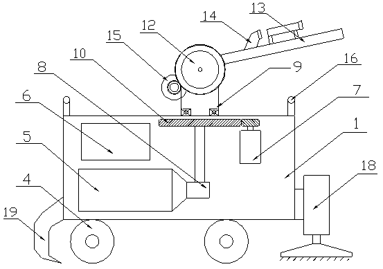 Intelligent robot integrating floor sweeping function and fire protection function into whole