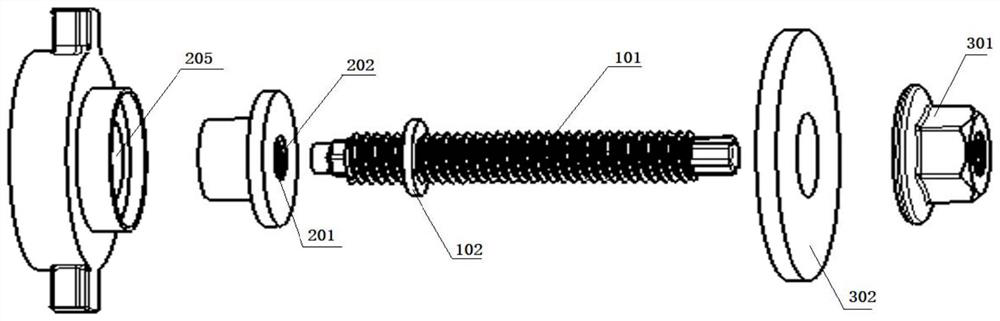 A tolerance adjusting device and an installation structure for concealing a door handle