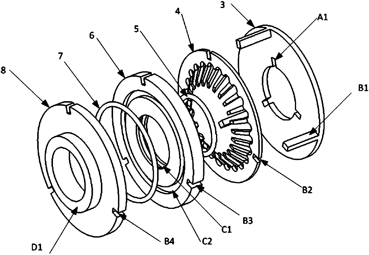 Diaphragm spring compensation type mechanical sealing device