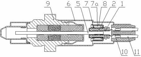 Electrode fixing device of plate oxygen sensor