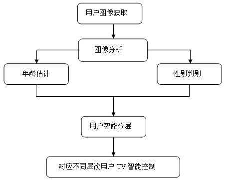 Method for automatically estimating age and judging sex by intelligent television