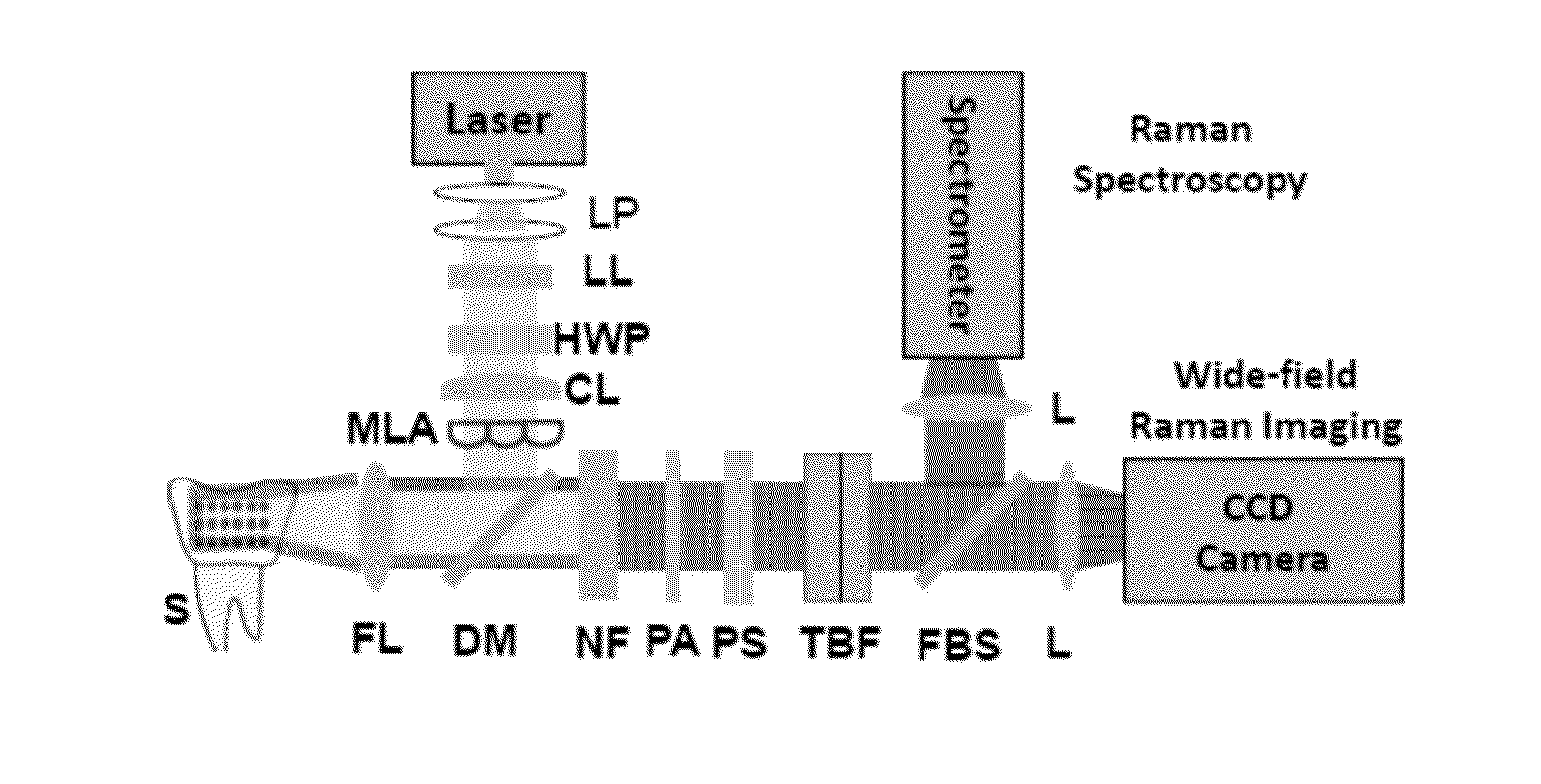 Multifocal hyperspectral raman system and methods for imaging of materials