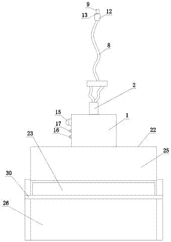 Integrated self-power-interruption charging device integrated with advertisement putting and plugging box