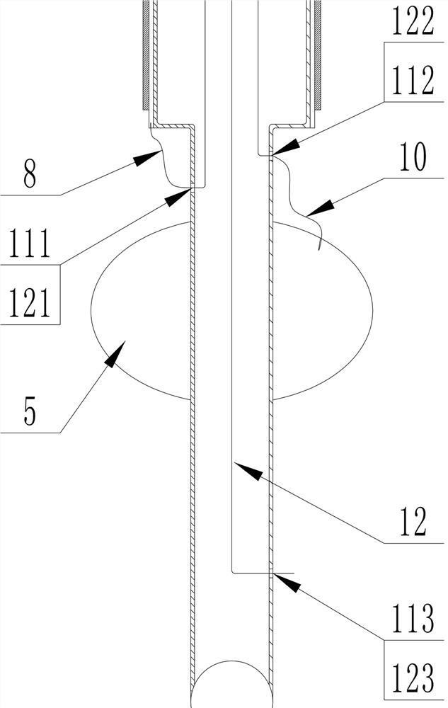 Detachable gastroscope cannula with inflatable airbag