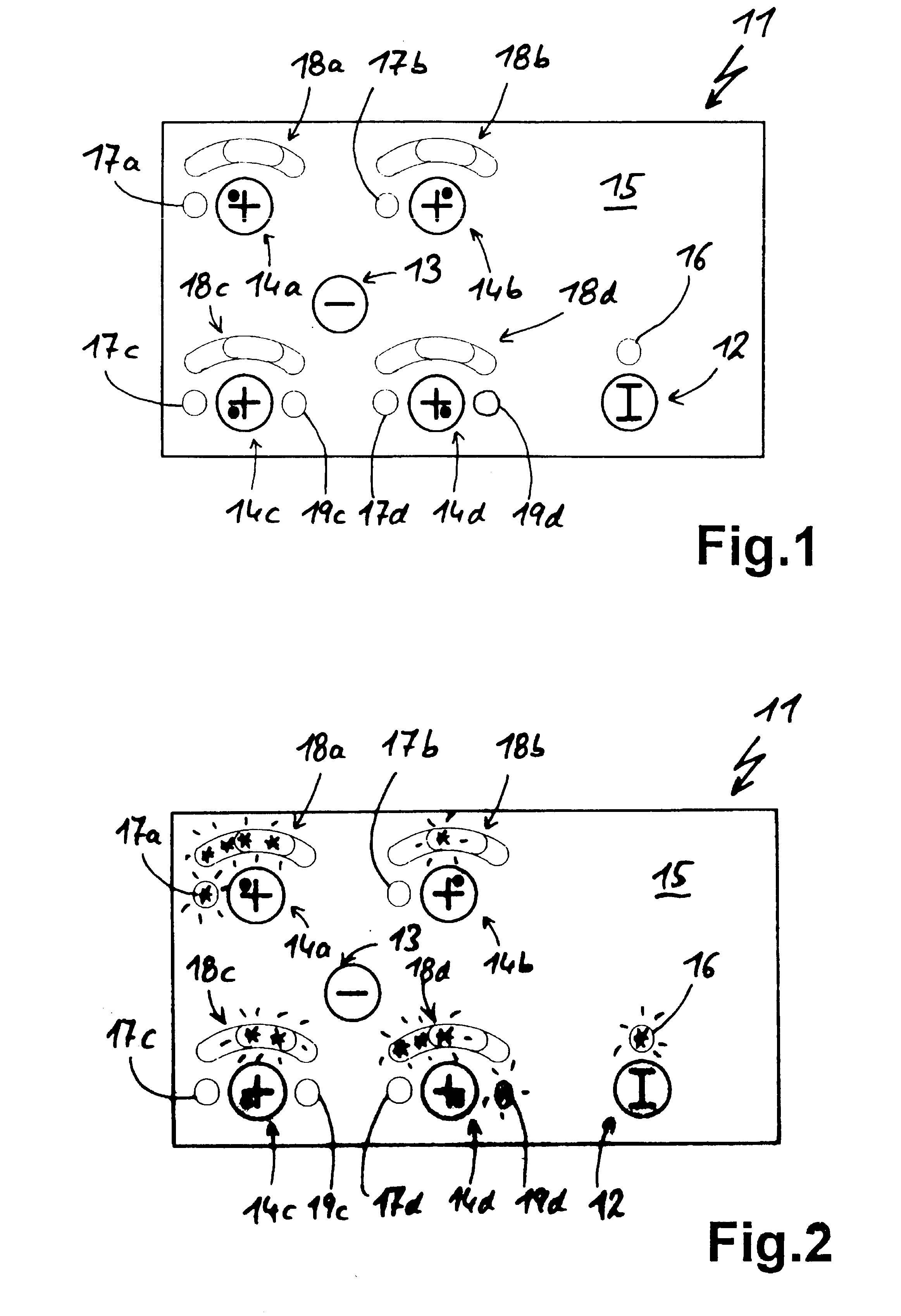 Touch switch layout and method for the control of a touch switch