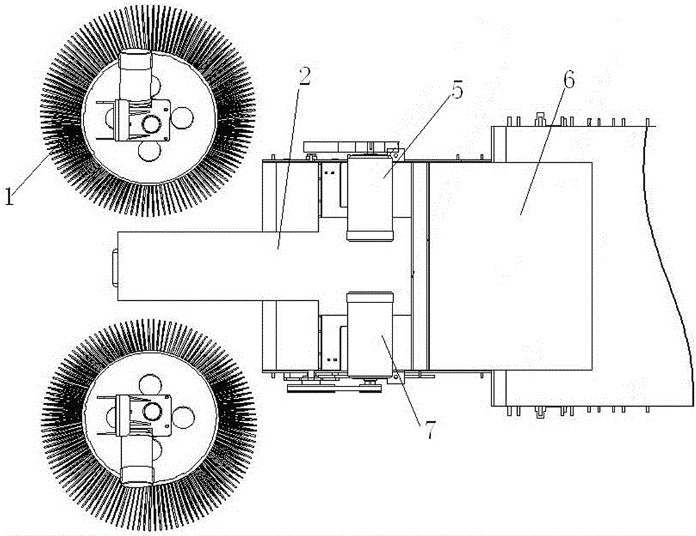 Paired-roller roll-sweeping brush superstrong garbage grabbing mechanism based sweeper