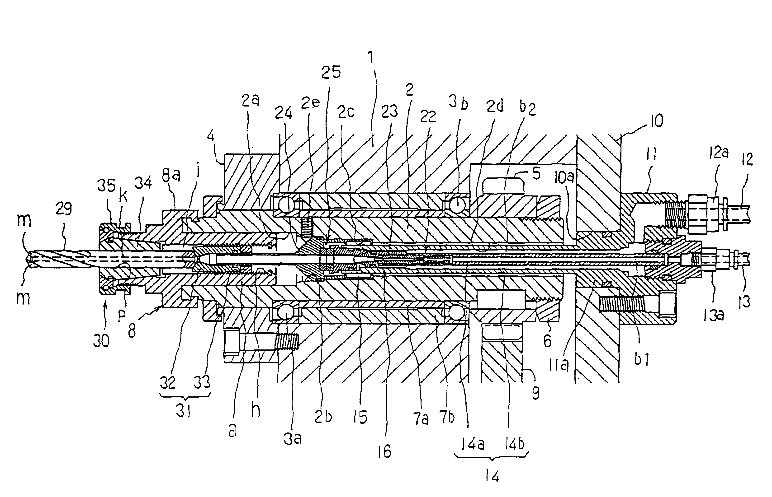 Spindle device of machine tool