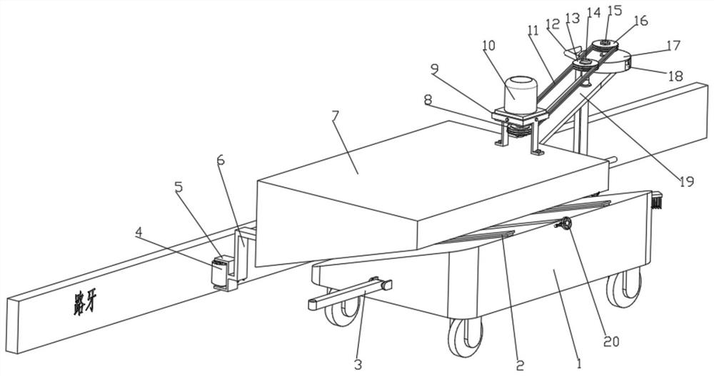 Gravity-guided roadside cleaning machine