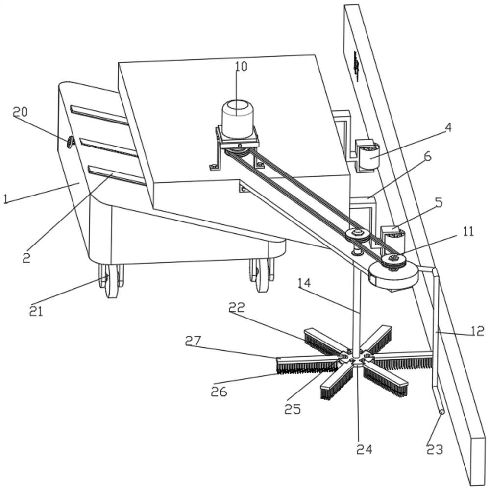 Gravity-guided roadside cleaning machine