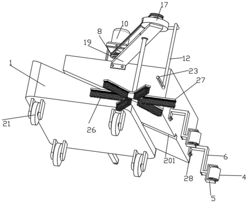 Gravity-guided roadside cleaning machine