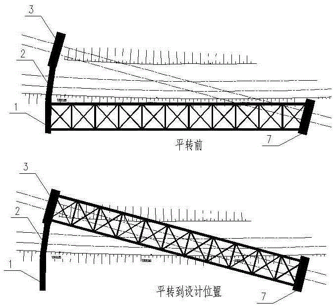 Simply supported steel truss girder horizontal construction structure and its construction method