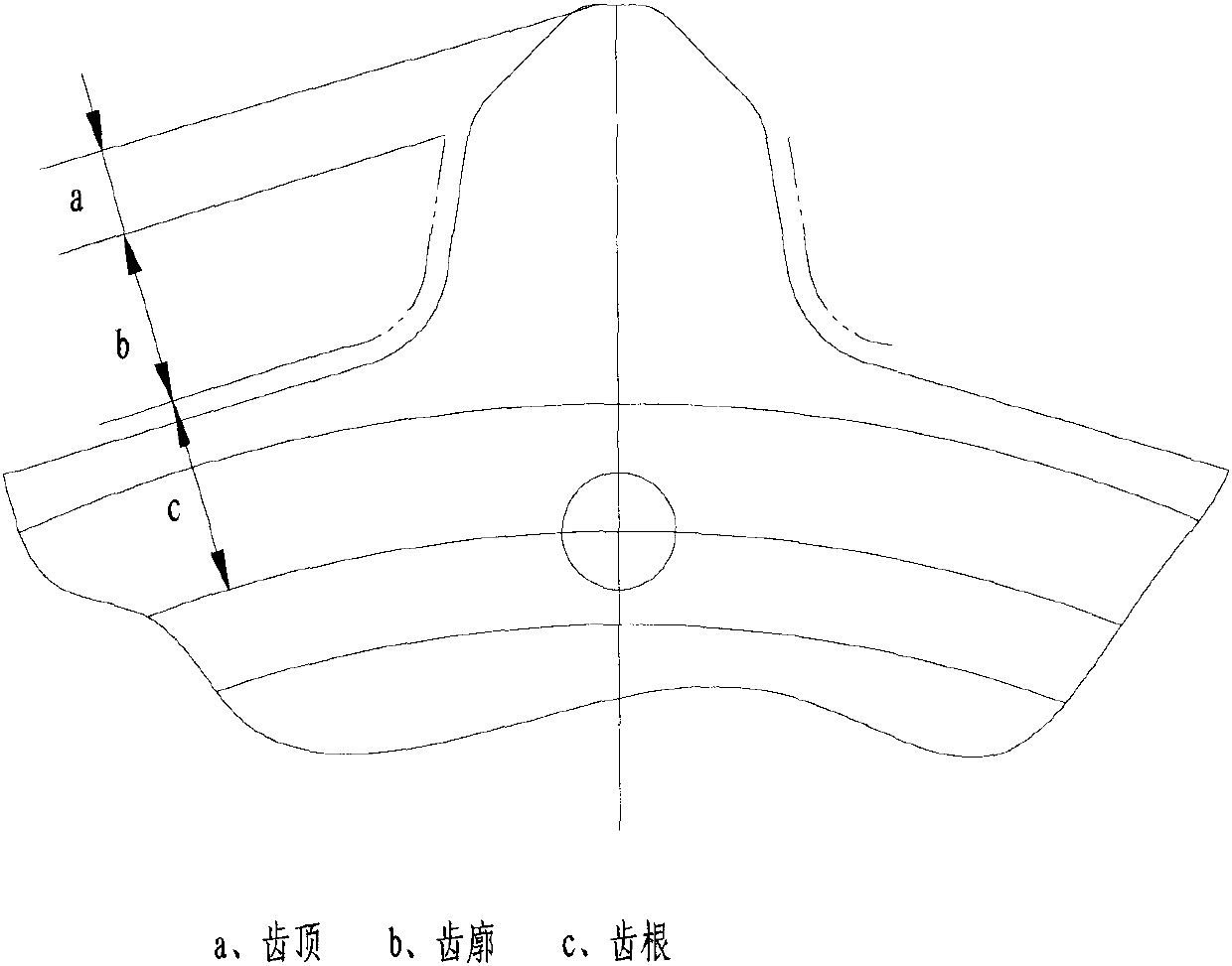 Gear profile heat treatment device for tank crawler drive gear