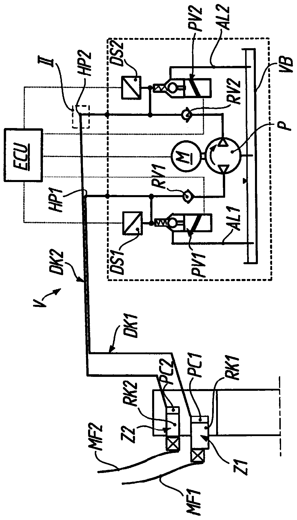 Method for deflating hydraulic acutating apparatus