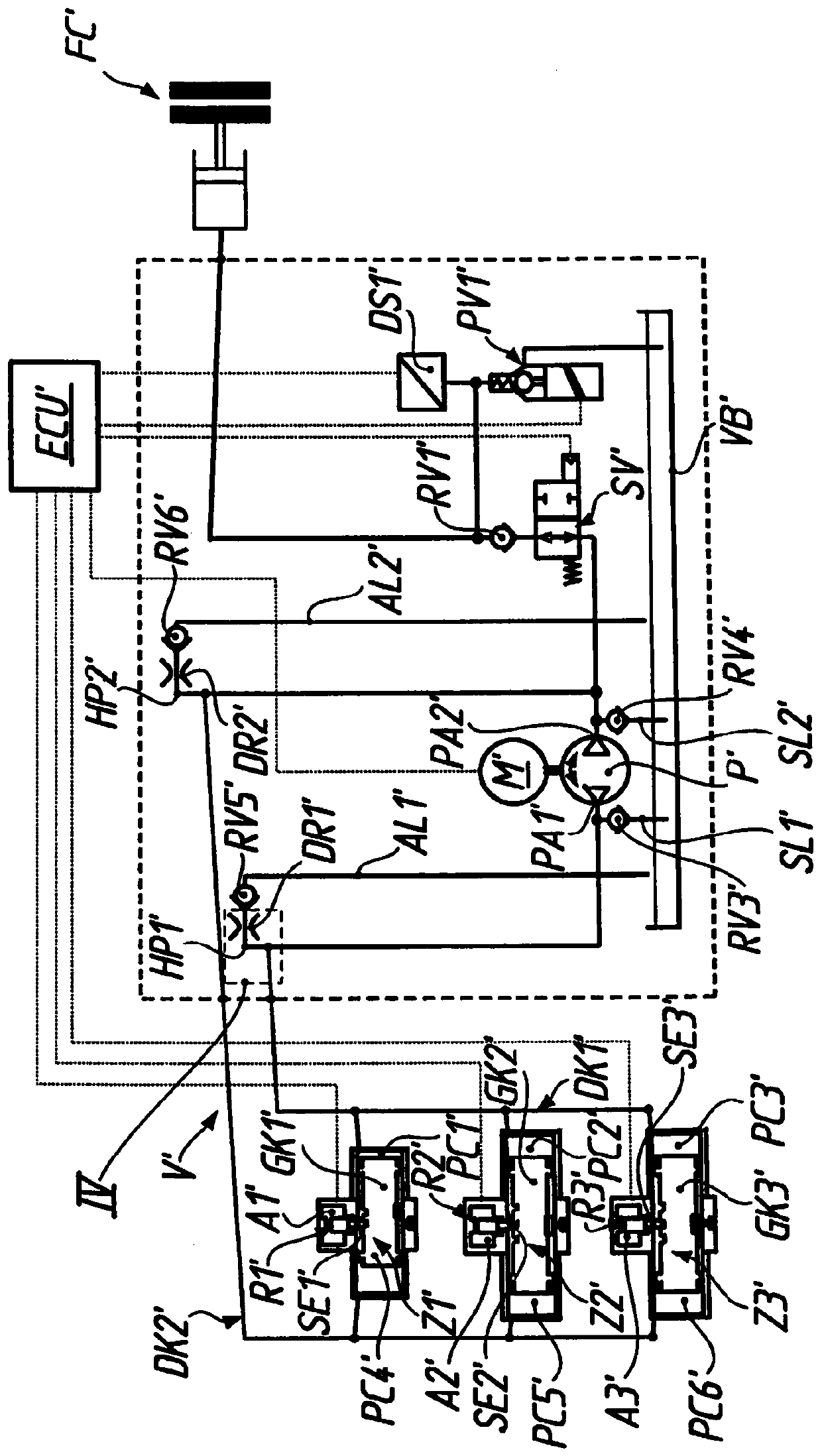 Method for deflating hydraulic acutating apparatus