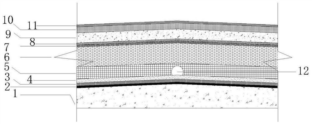 Inverted type person-bearable facing brick roof concealed buried exhaust pipeline invisible structure and construction method thereof