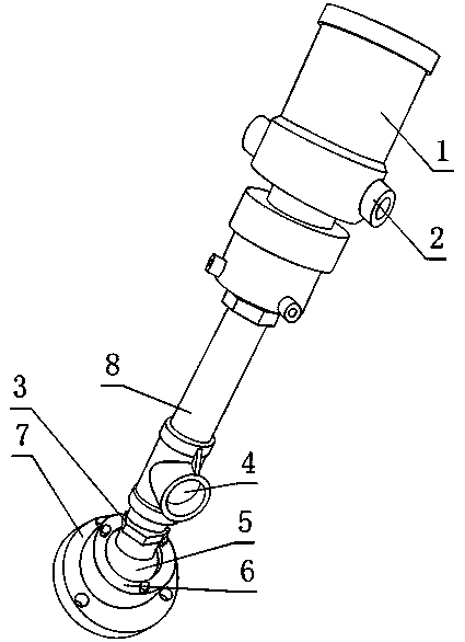 Flame detector with angle convenient to adjust