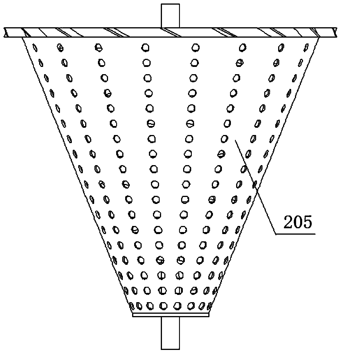 Giant rice centrifugal cleaning funnel sieve device and harvester