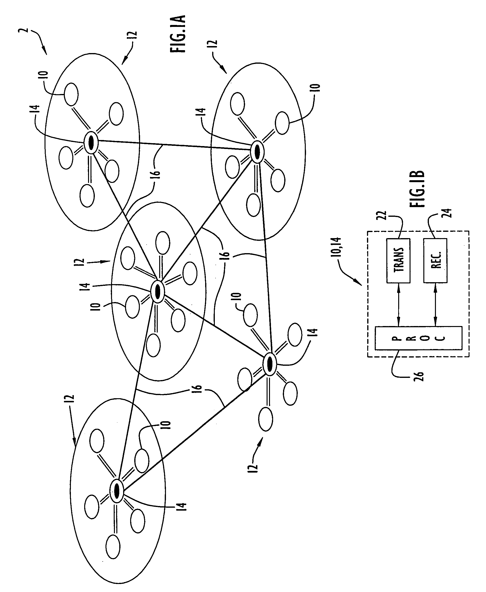 Method and apparatus for communication network cluster formation and transmission of node link status messages with reduced protocol overhead traffic