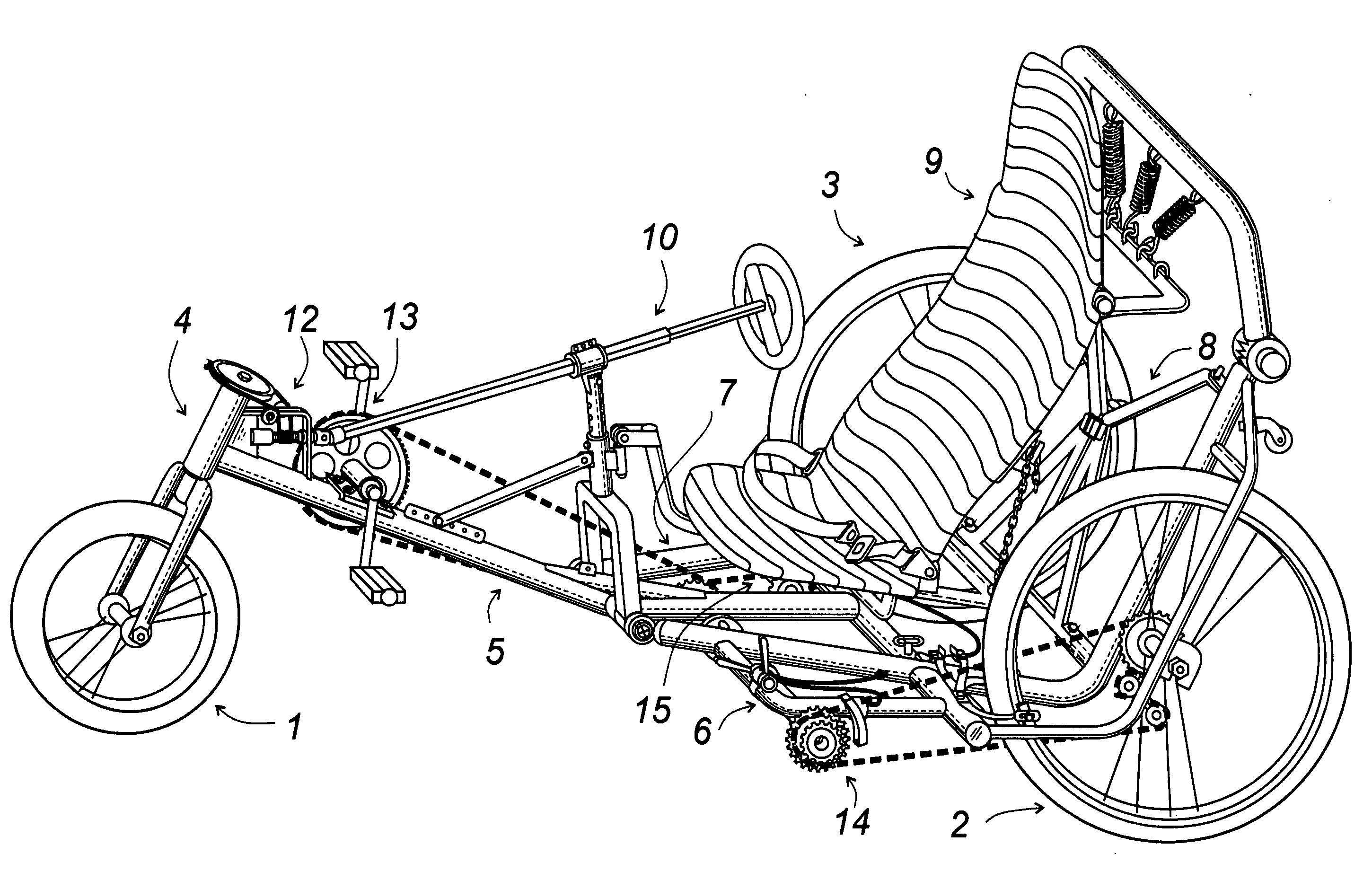 Folding recumbent vehicle