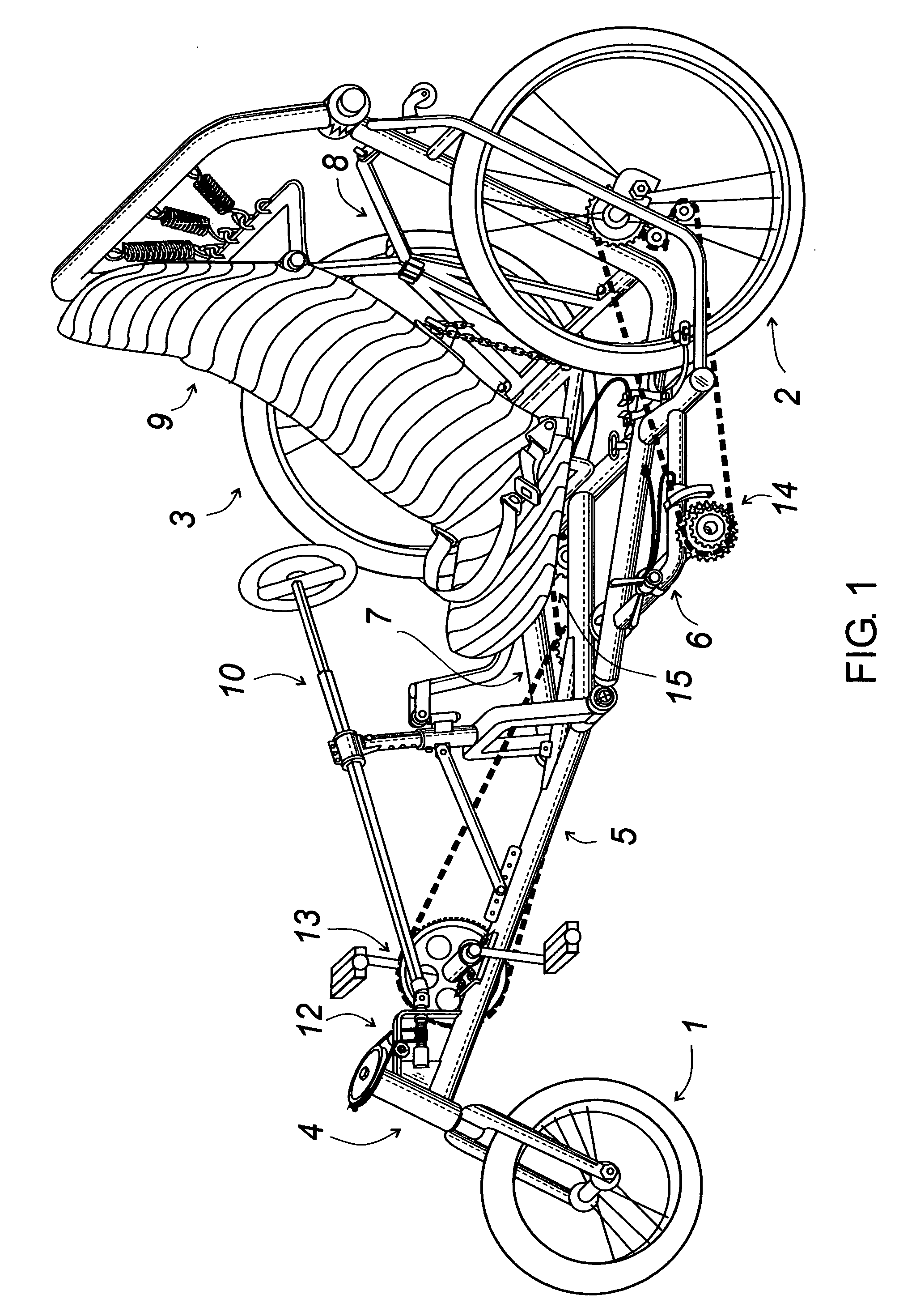 Folding recumbent vehicle