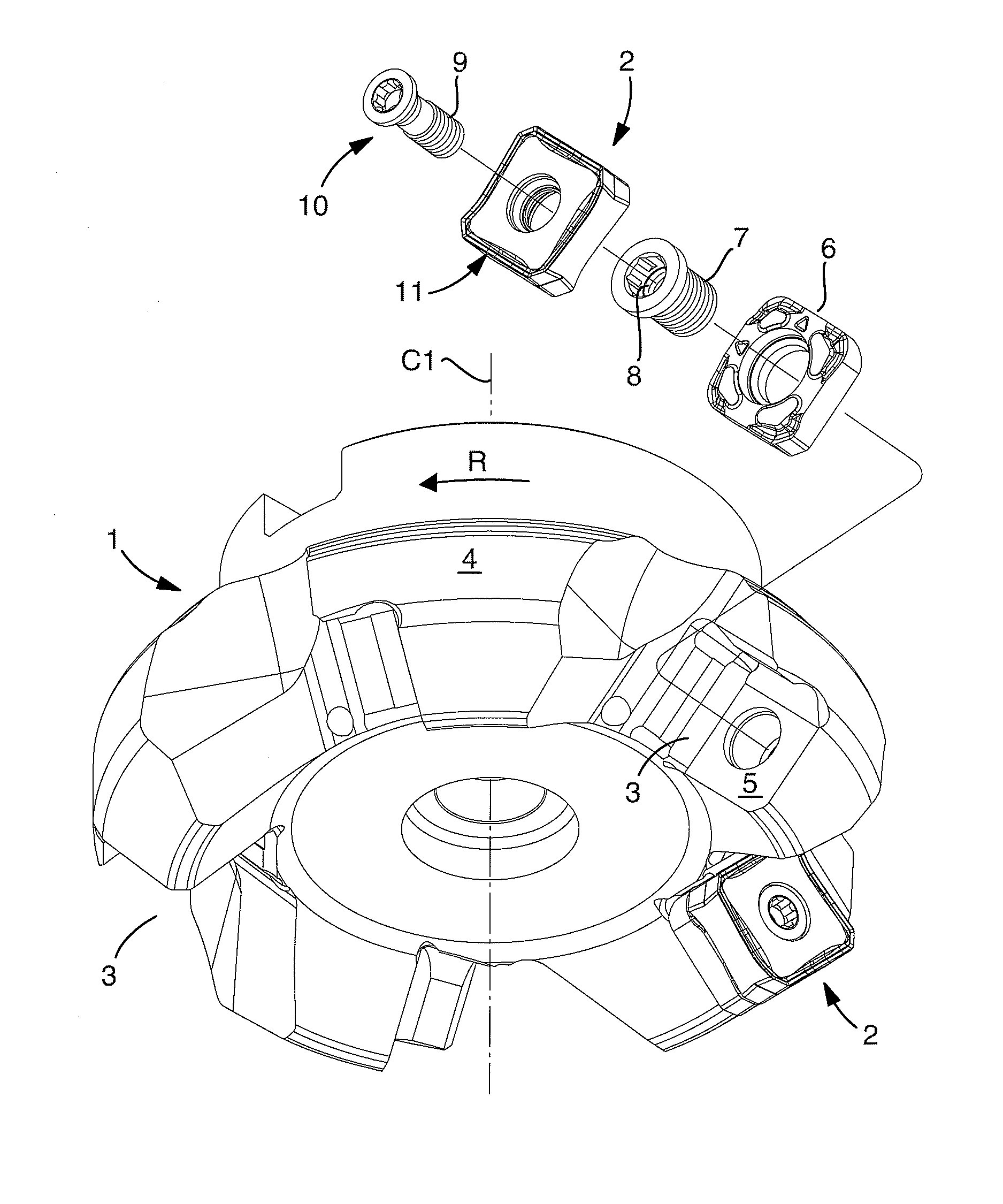 Double-sided indexable face milling insert