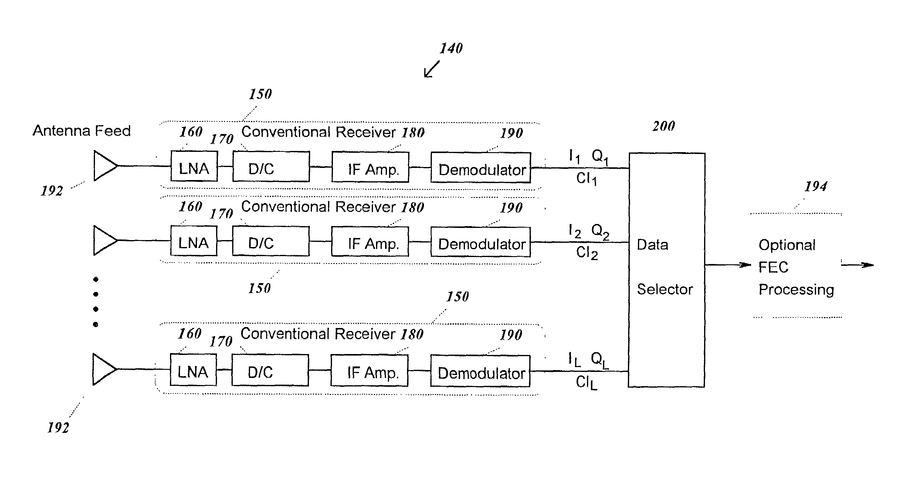 Diversity communication system and method of operation thereof