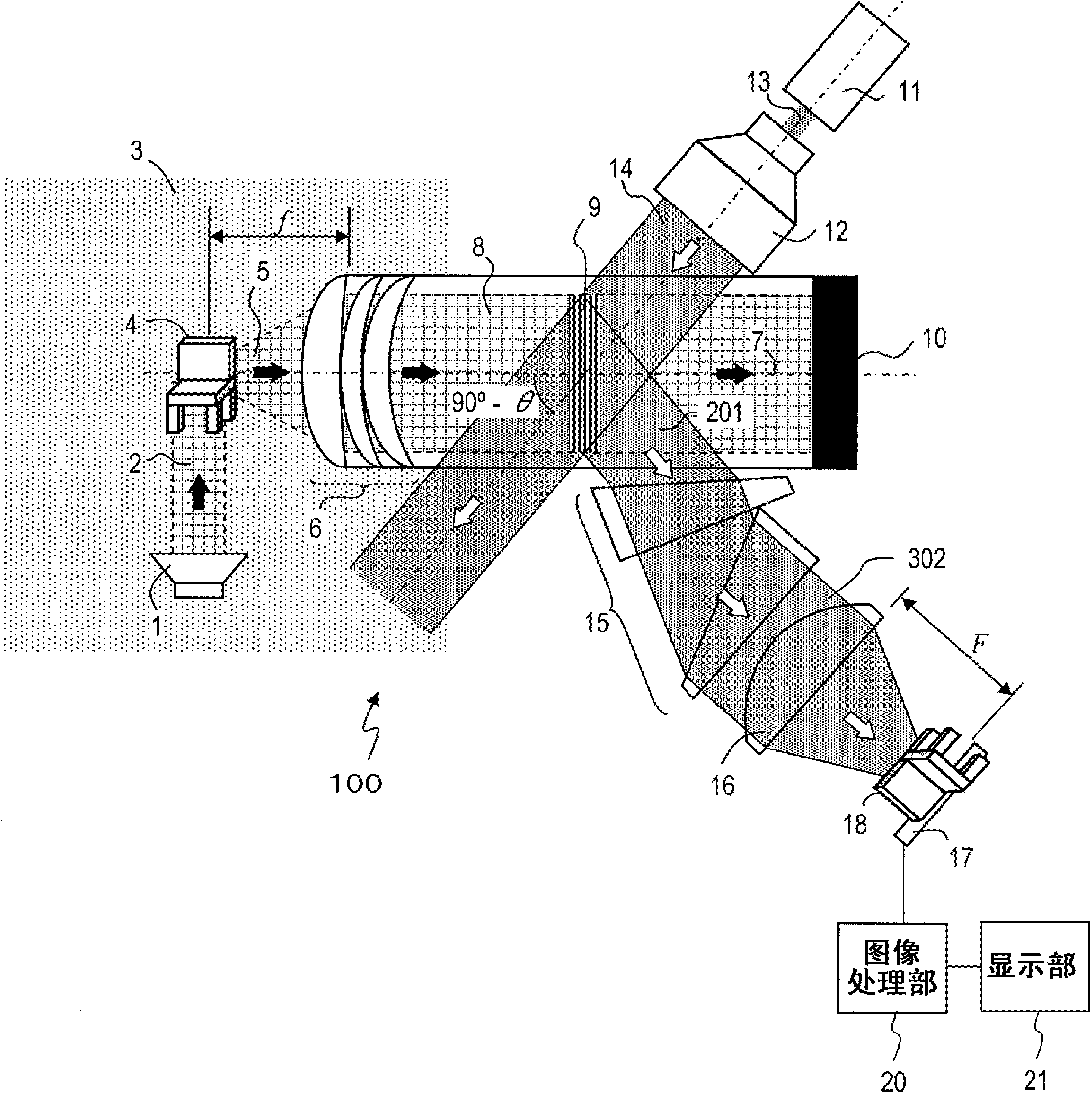 Optoacoustic image pick-up system and optoacoustic image pick-up device