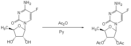 Preparation method of 2',3'-bi-O-acetyl-5'-deoxy-5-fulurocytidine