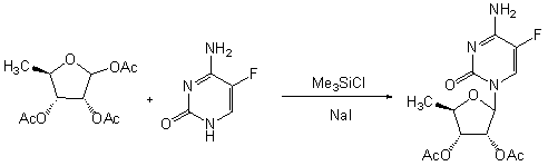 Preparation method of 2',3'-bi-O-acetyl-5'-deoxy-5-fulurocytidine