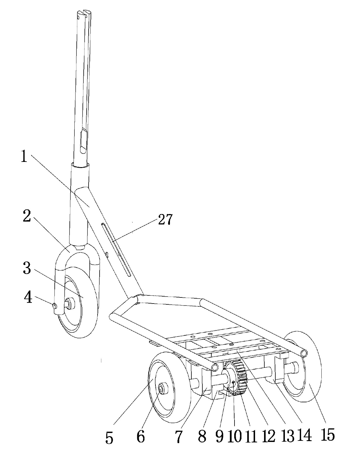 Push-and-pull handle type scooter