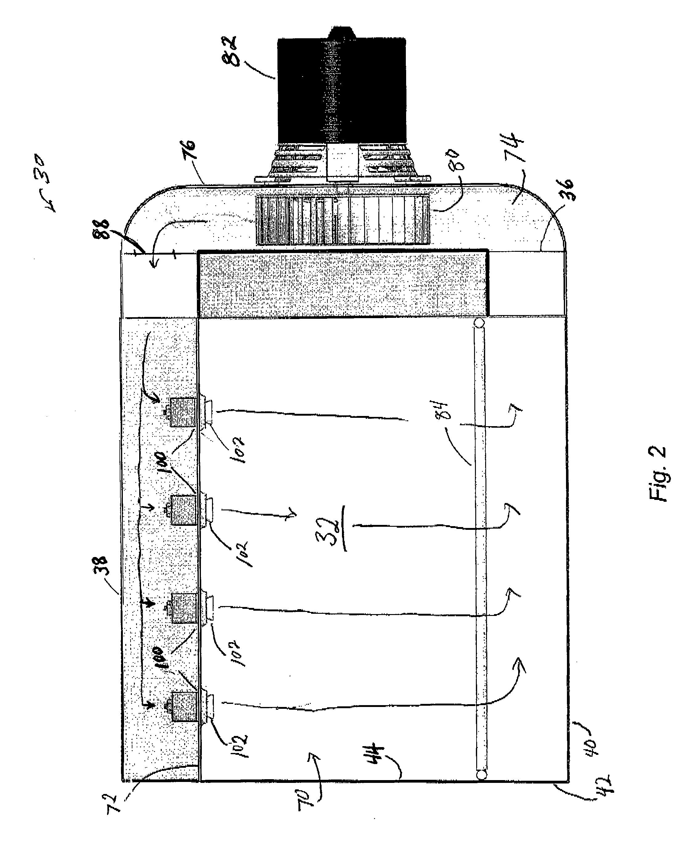 Radial jet air impingement nozzle, oven and method