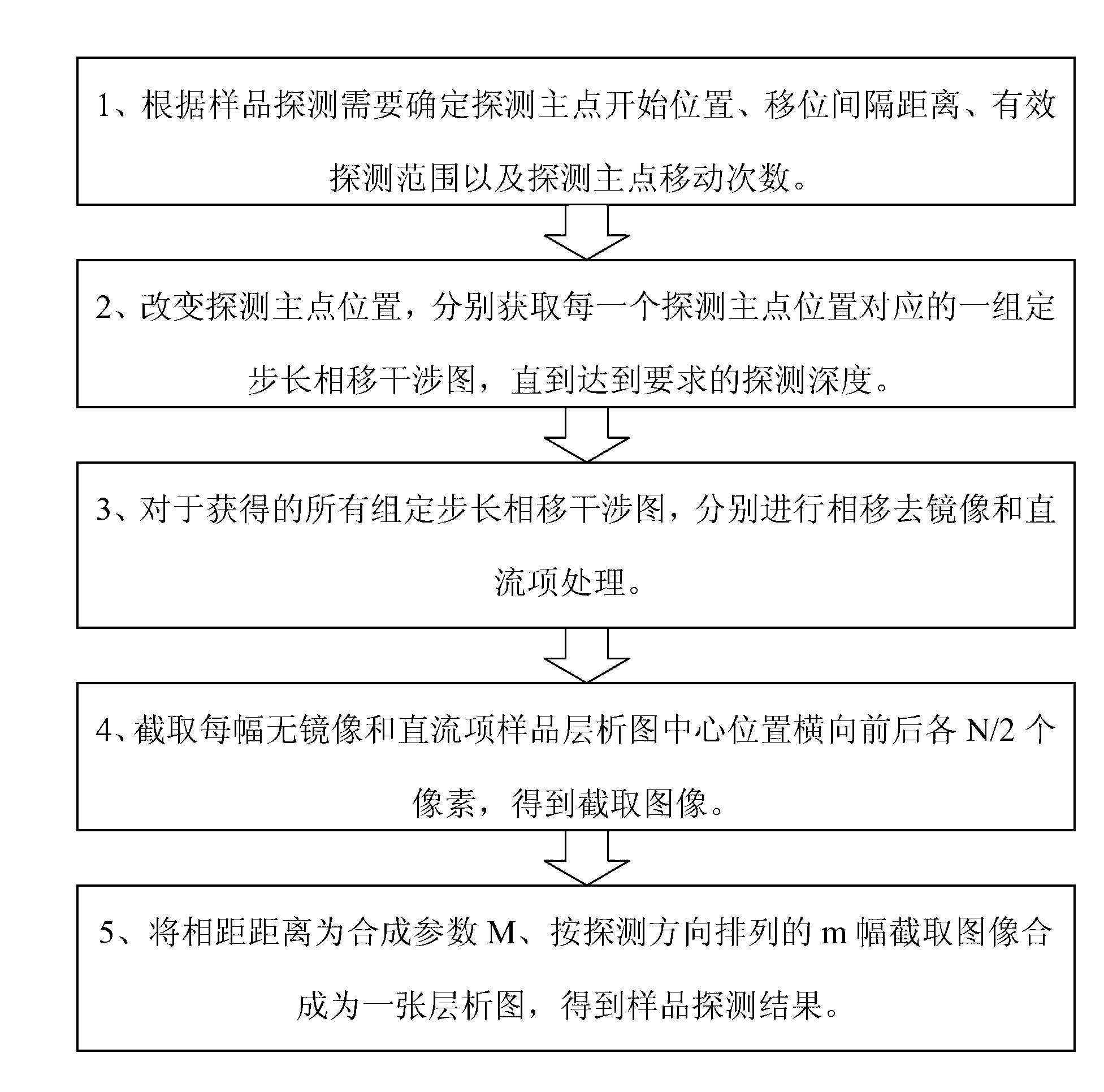 Shift multiplexing complex frequency domain optical coherence tomography scan detection method and system