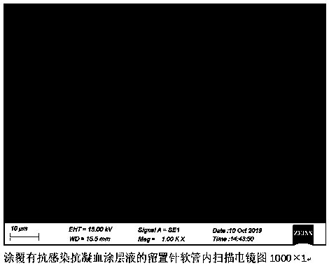 Inner and outer wall anti-infection and anti-coagulation indwelling needle hose and preparation method thereof