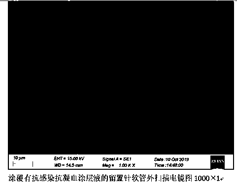 Inner and outer wall anti-infection and anti-coagulation indwelling needle hose and preparation method thereof