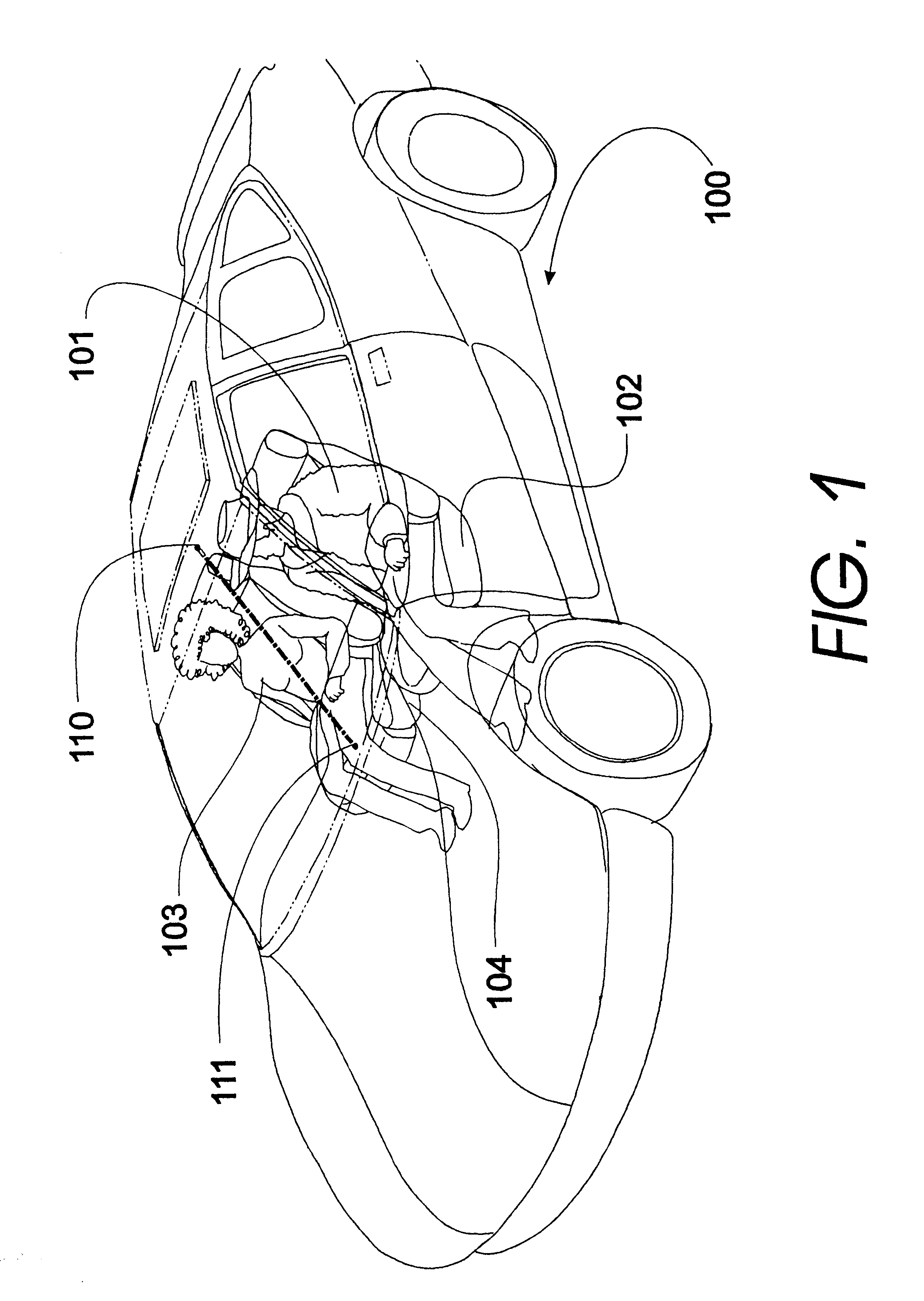 Method for identifying the presence and orientation of an object in a vehicle