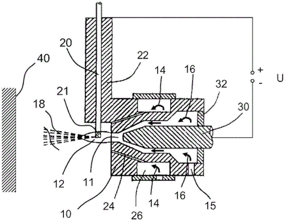 Plasma wire transfer arc thermal spraying device