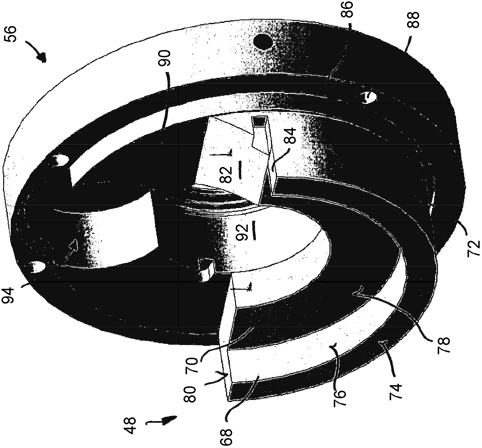 Rotary displacement pump for pumping solids emulsions, especially liquid explosives