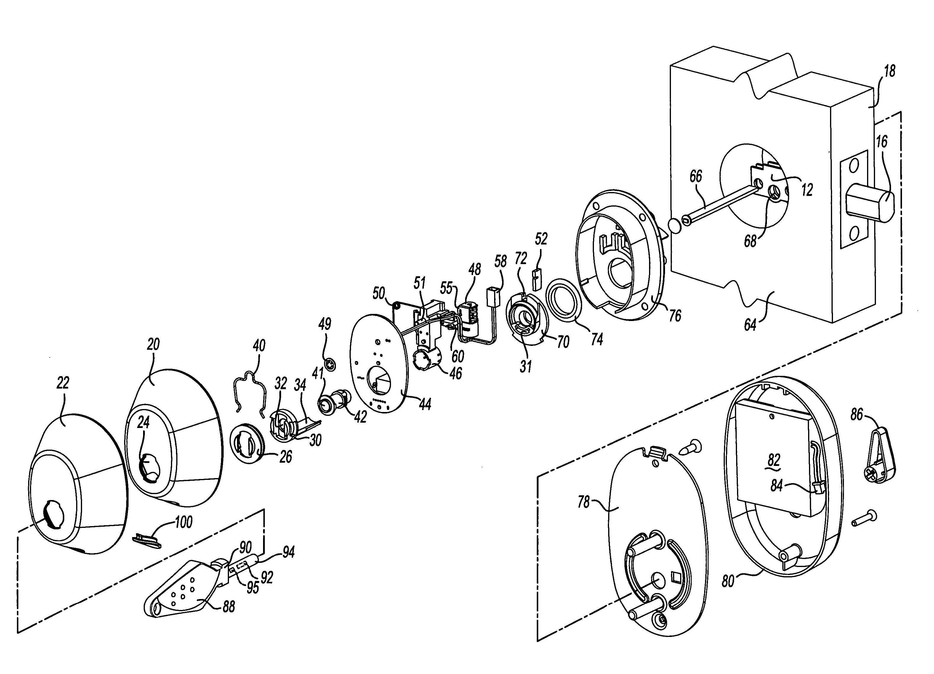 Door lock with RFID key