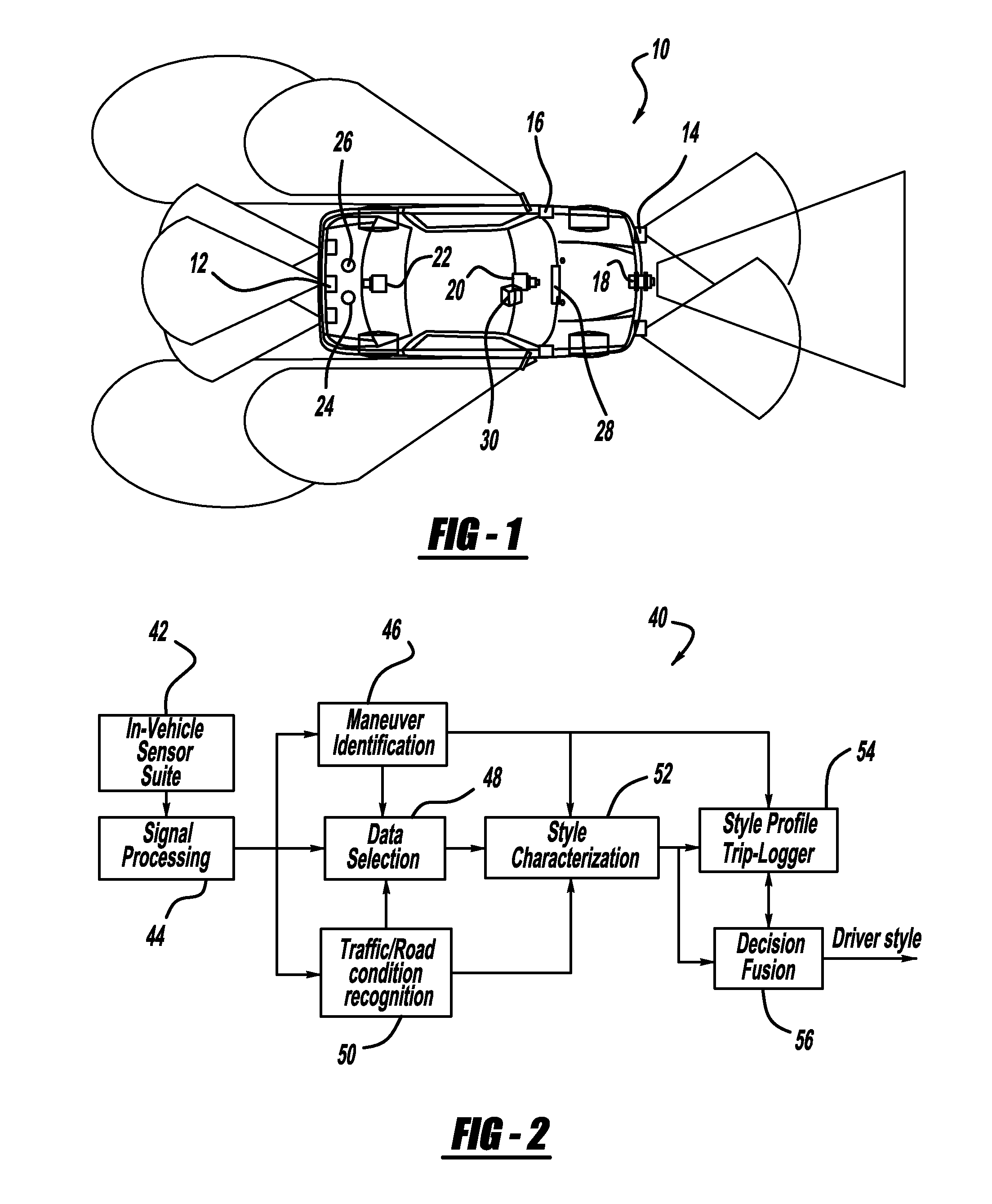 Adaptive vehicle control system with driving style recognition based on headway distance