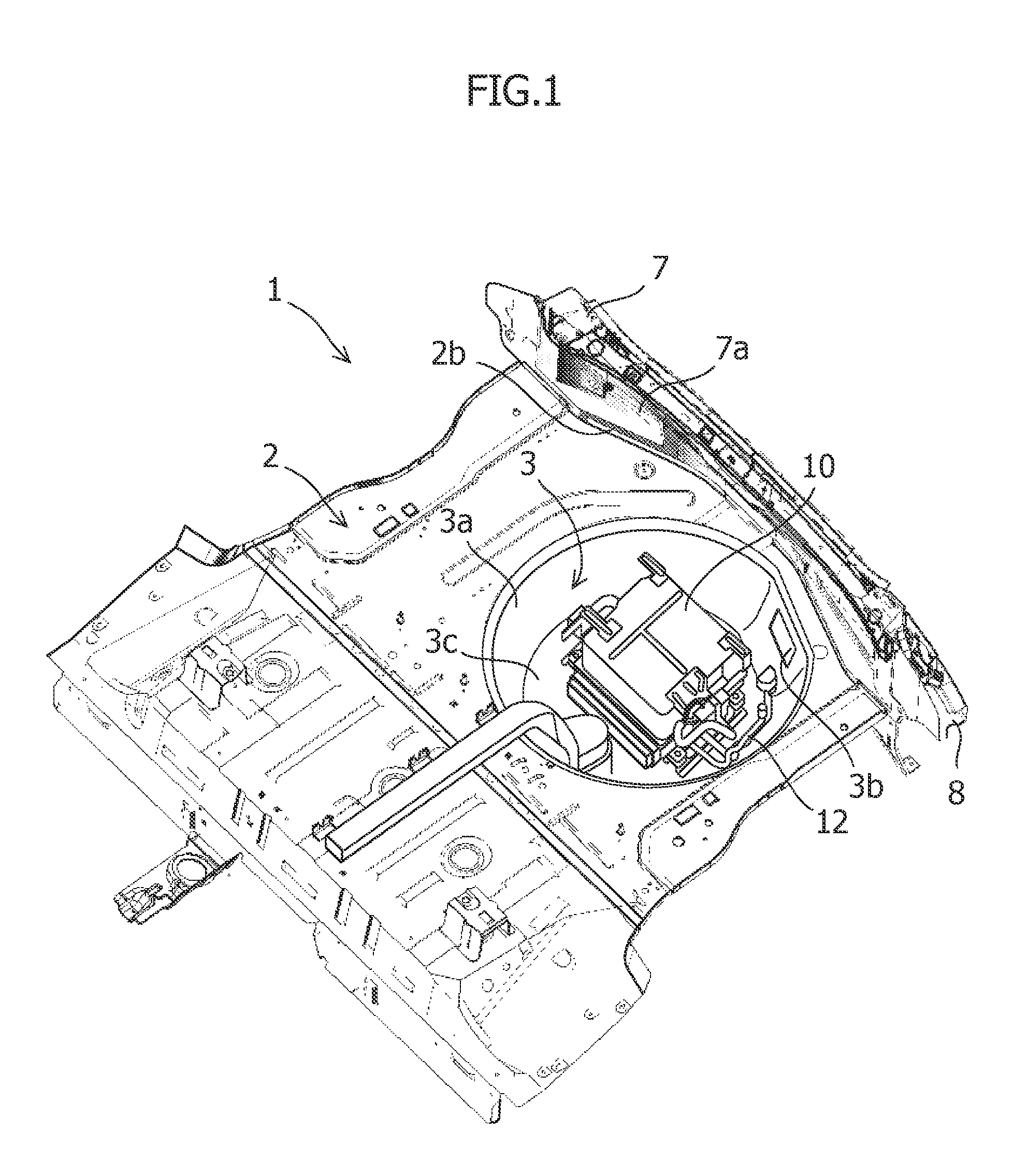 Installation structure for charging equipment in rear vehicle body